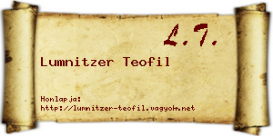 Lumnitzer Teofil névjegykártya
